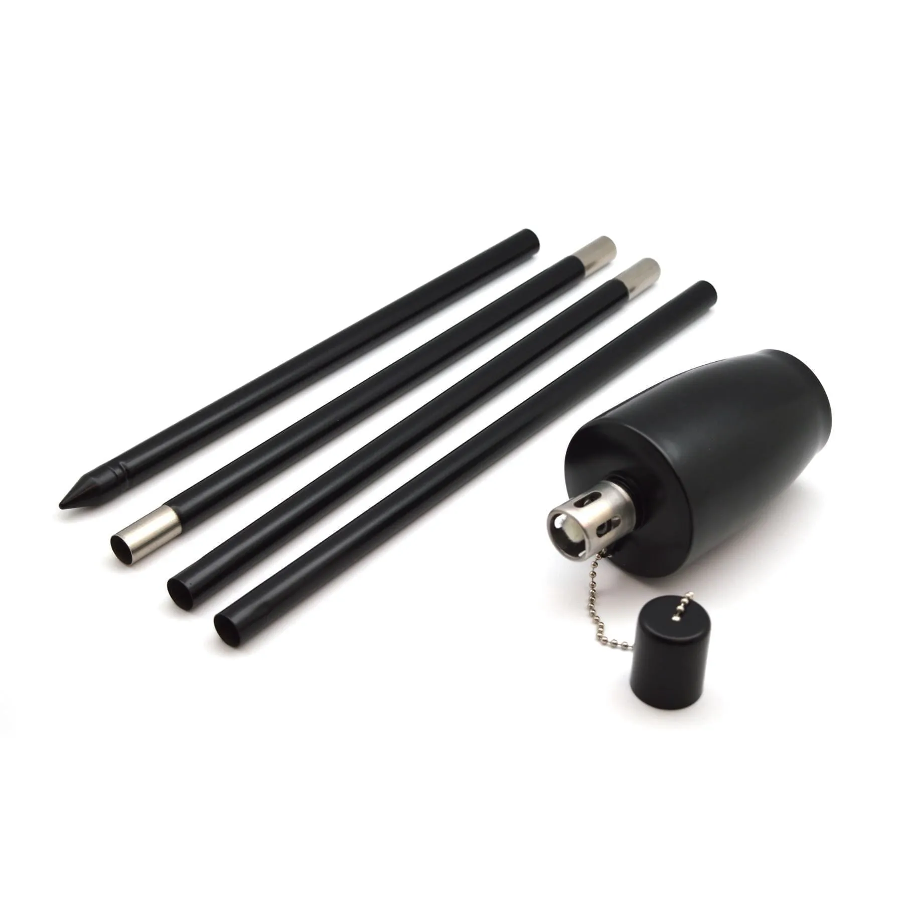 1.46m Metal Barrel Garden Torches - Pack of Six - By Harbour Housewares