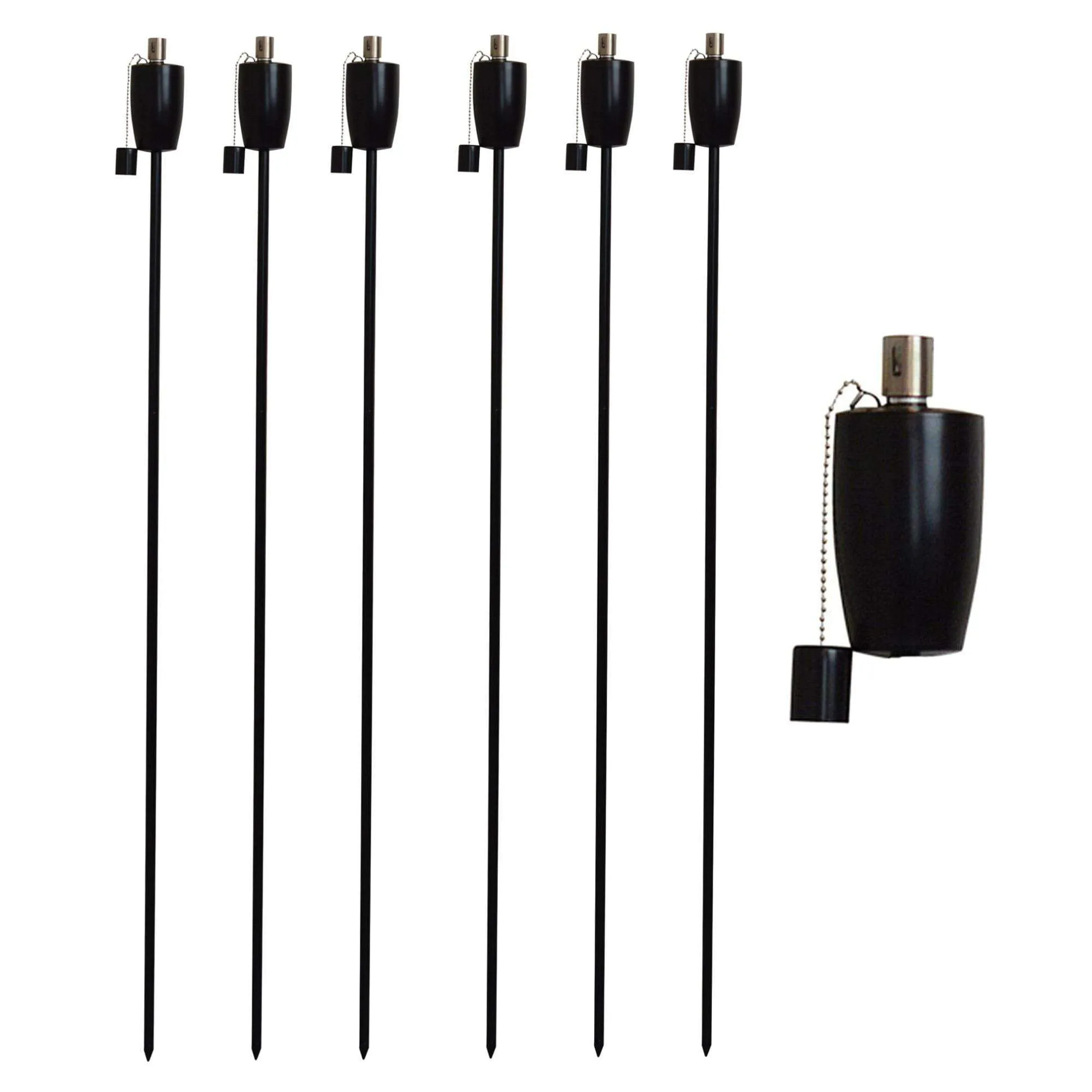 1.46m Metal Barrel Garden Torches - Pack of Six - By Harbour Housewares