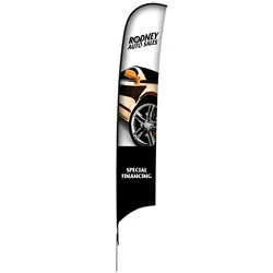 17' Razor Sail Sign Kit Single-Sided with Spike Base