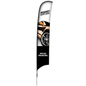 17' Razor Sail Sign Kit Single-Sided with Spike Base