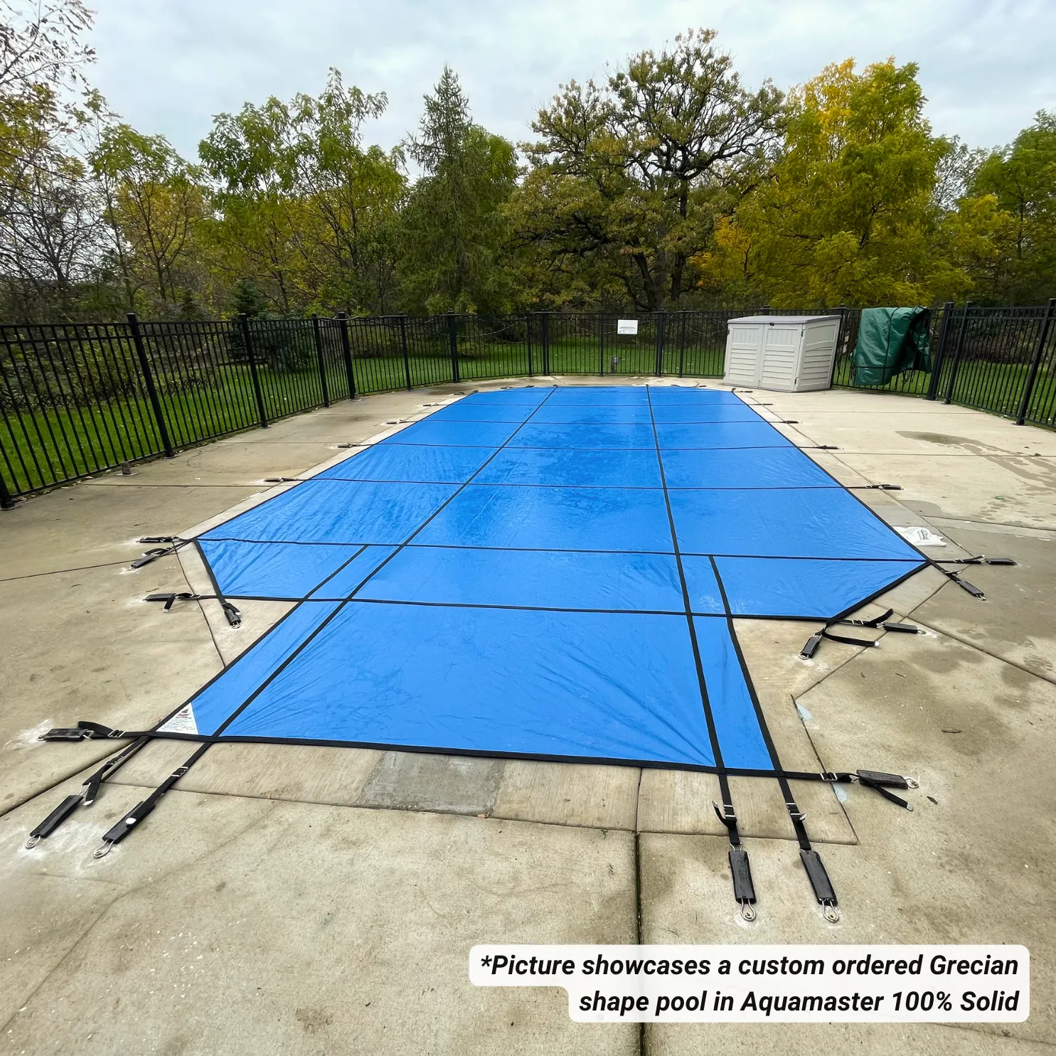 18' x 36' Rectangle Aquamaster 100% Solid Safety Pool Cover