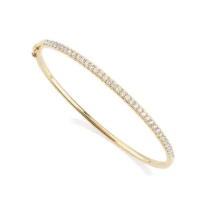 18ct Yellow Gold Slim Diamond Bangle 2.7mm