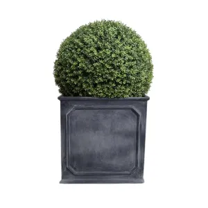 28" Faux Boxwood Ball in Square Planter