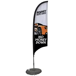 7' Razor Sail Sign Kit Single-Sided with Scissor Base