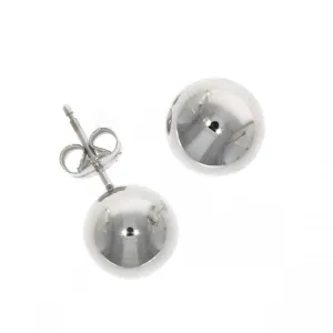 9ct White Gold 8mm Ball Stud Earrings