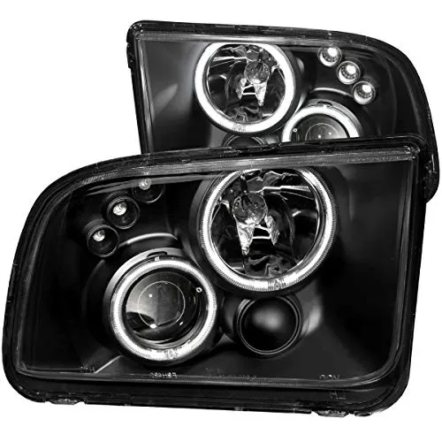 Anzo USA 121166 Ford Mustang Projector With Halo/Black Clear With Amber Reflectors Headlight Assembly - (Sold in Pairs)