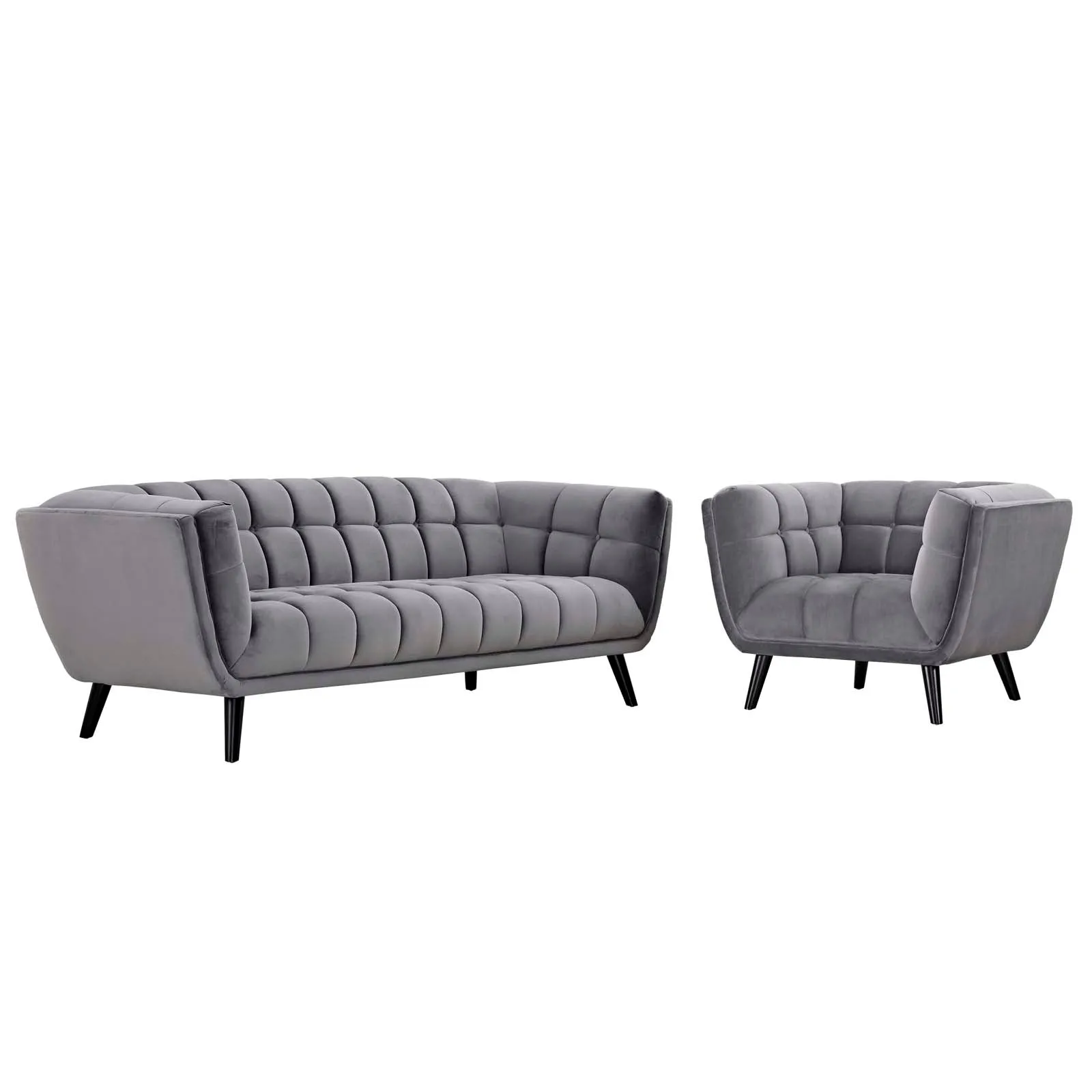 Bestow 2 Piece Performance Velvet Sofa and Armchair Set by Modway