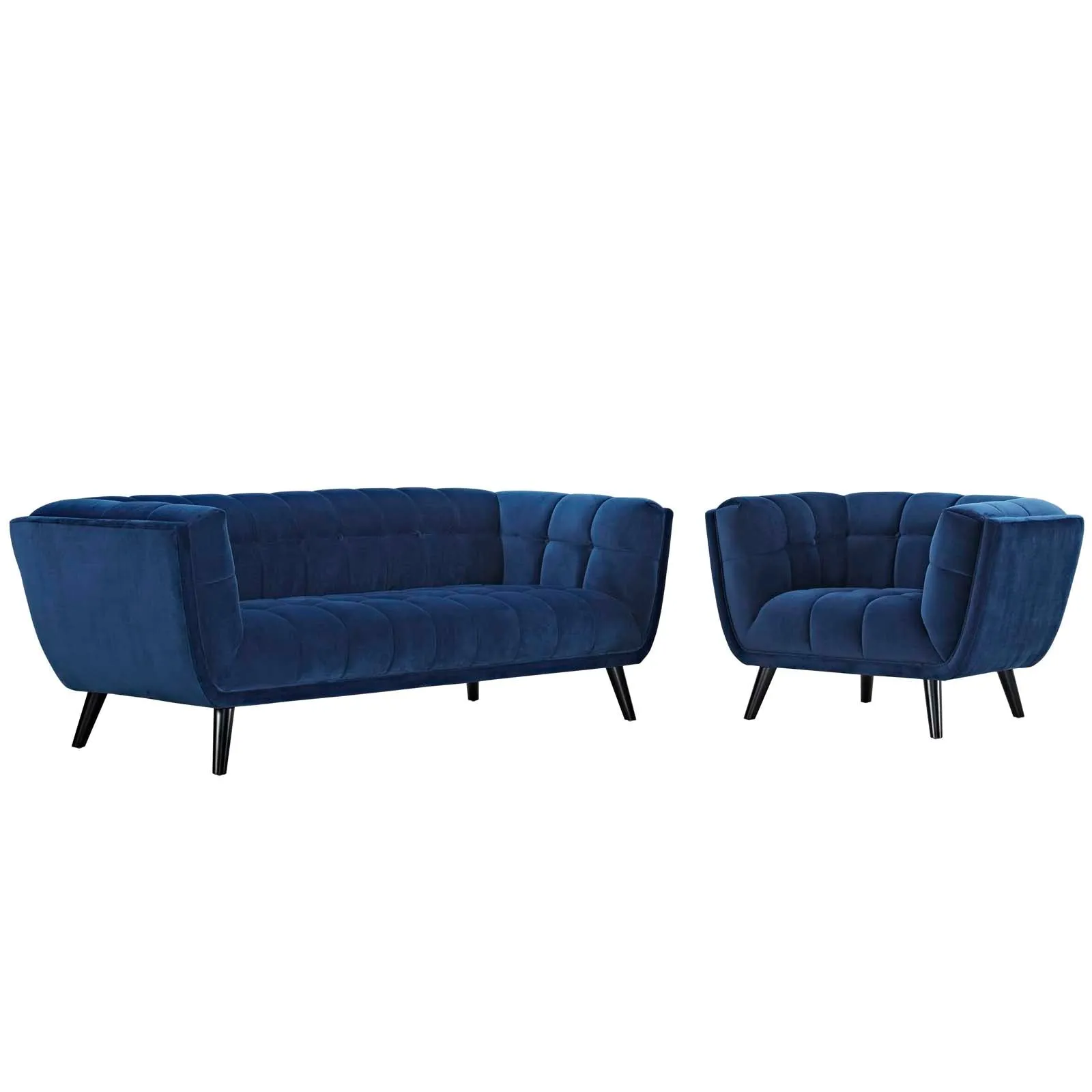 Bestow 2 Piece Performance Velvet Sofa and Armchair Set by Modway