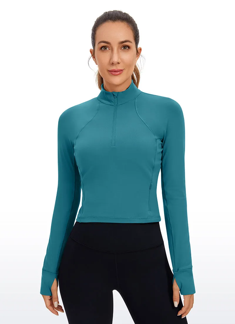 Butterluxe Half-Zip Long Sleeve Cropped