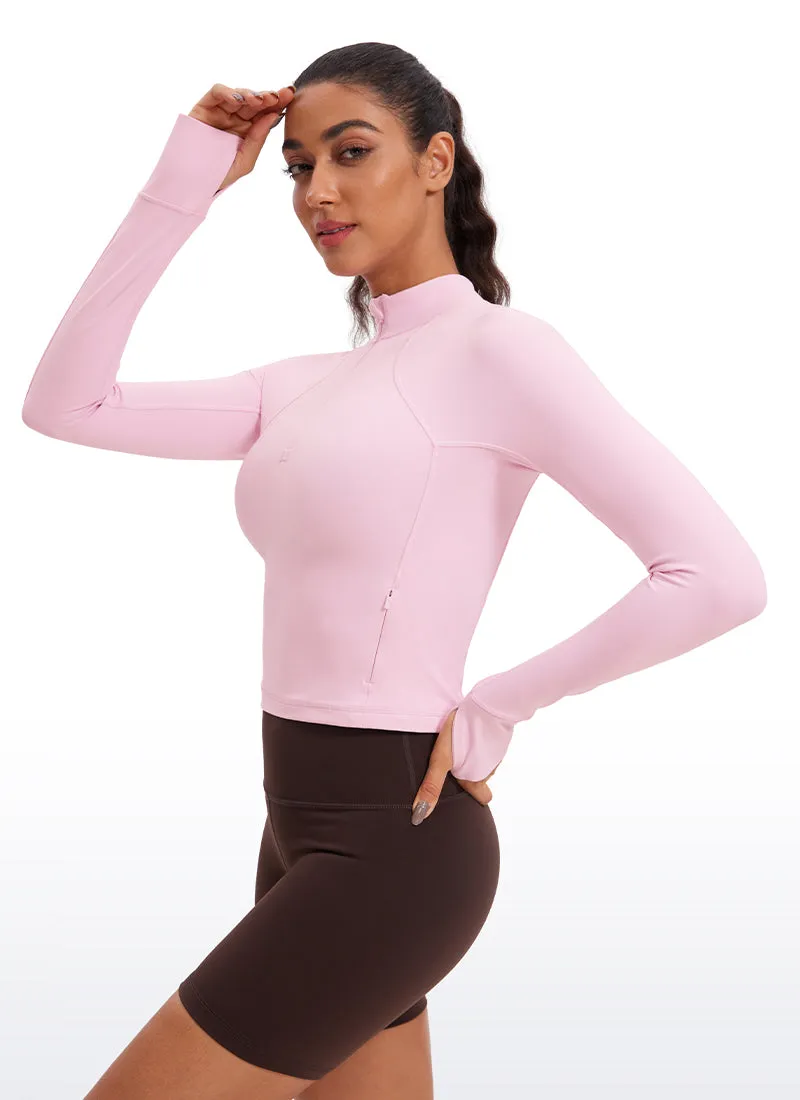 Butterluxe Half-Zip Long Sleeve Cropped