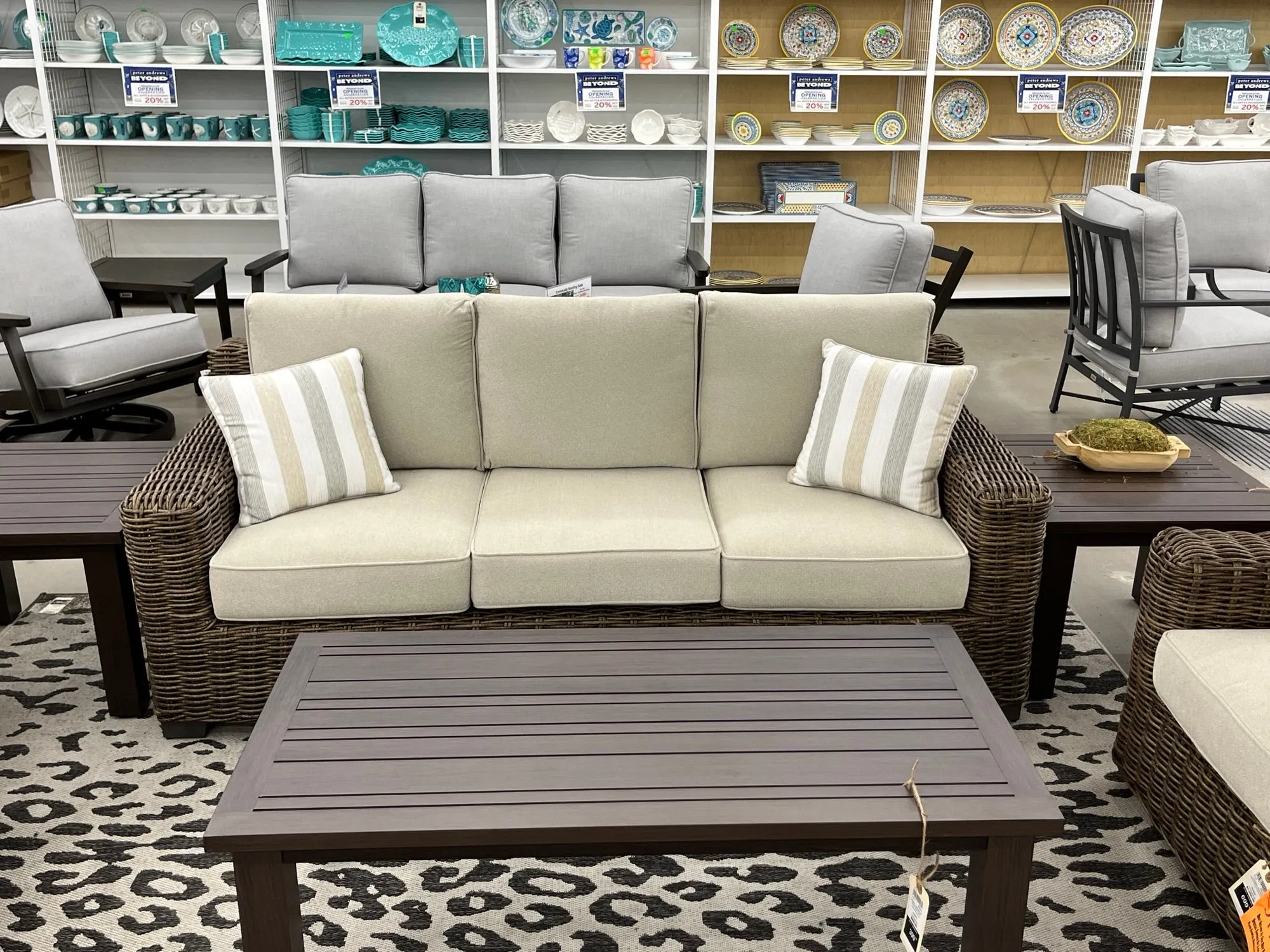 Carmel Brown 87" Outdoor Sofa with LUX Heavy Weave