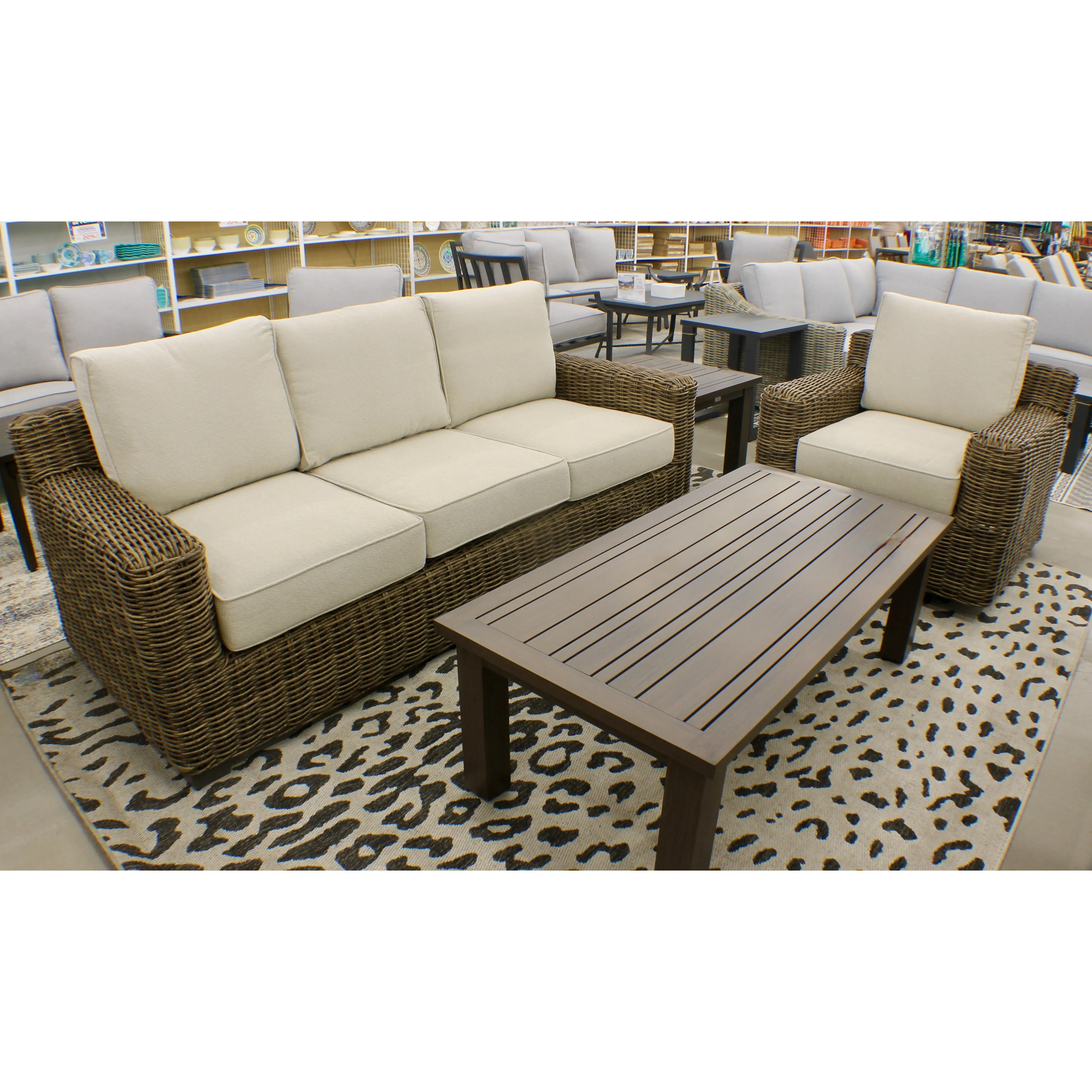 Carmel Brown 87" Outdoor Sofa with LUX Heavy Weave