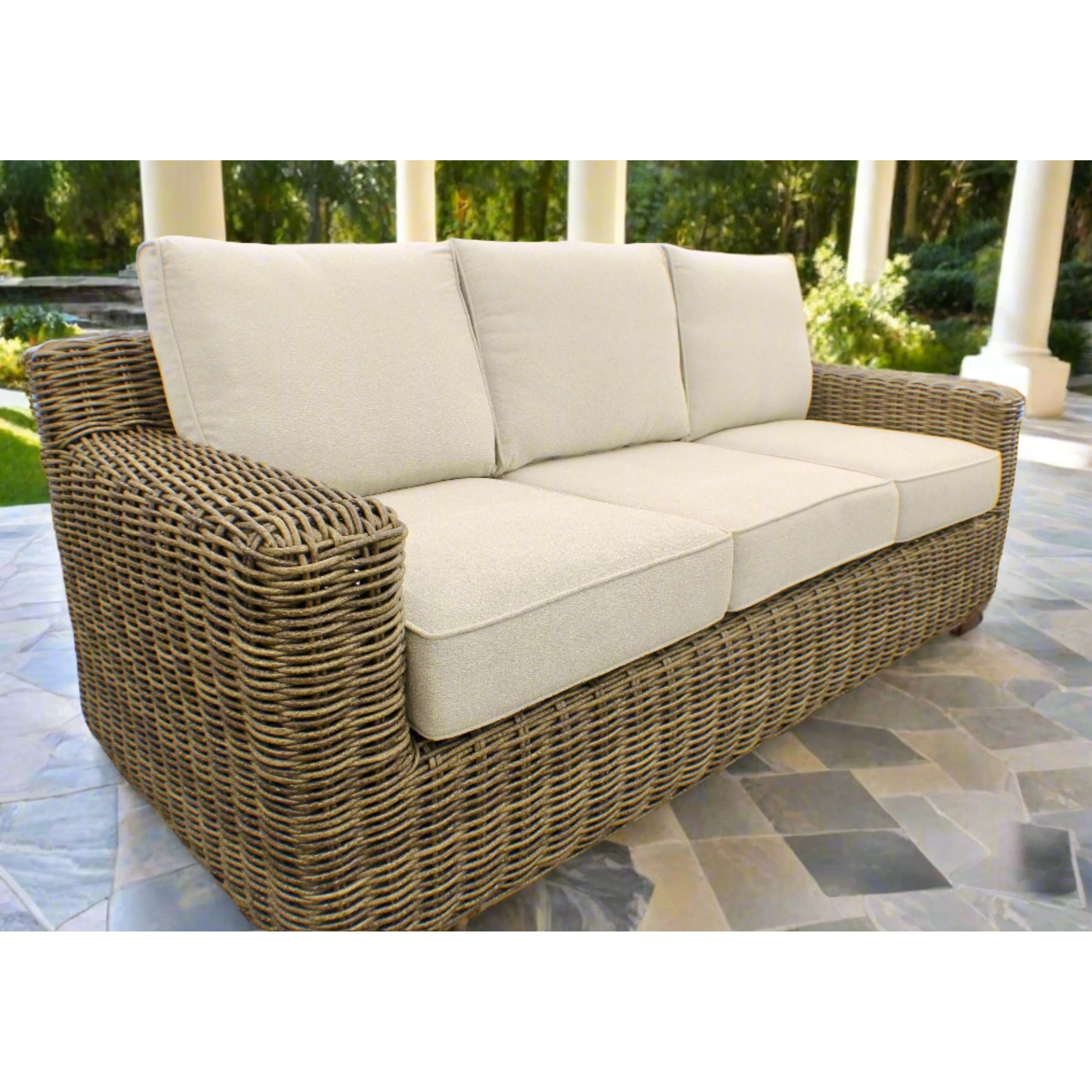 Carmel Brown 87" Outdoor Sofa with LUX Heavy Weave