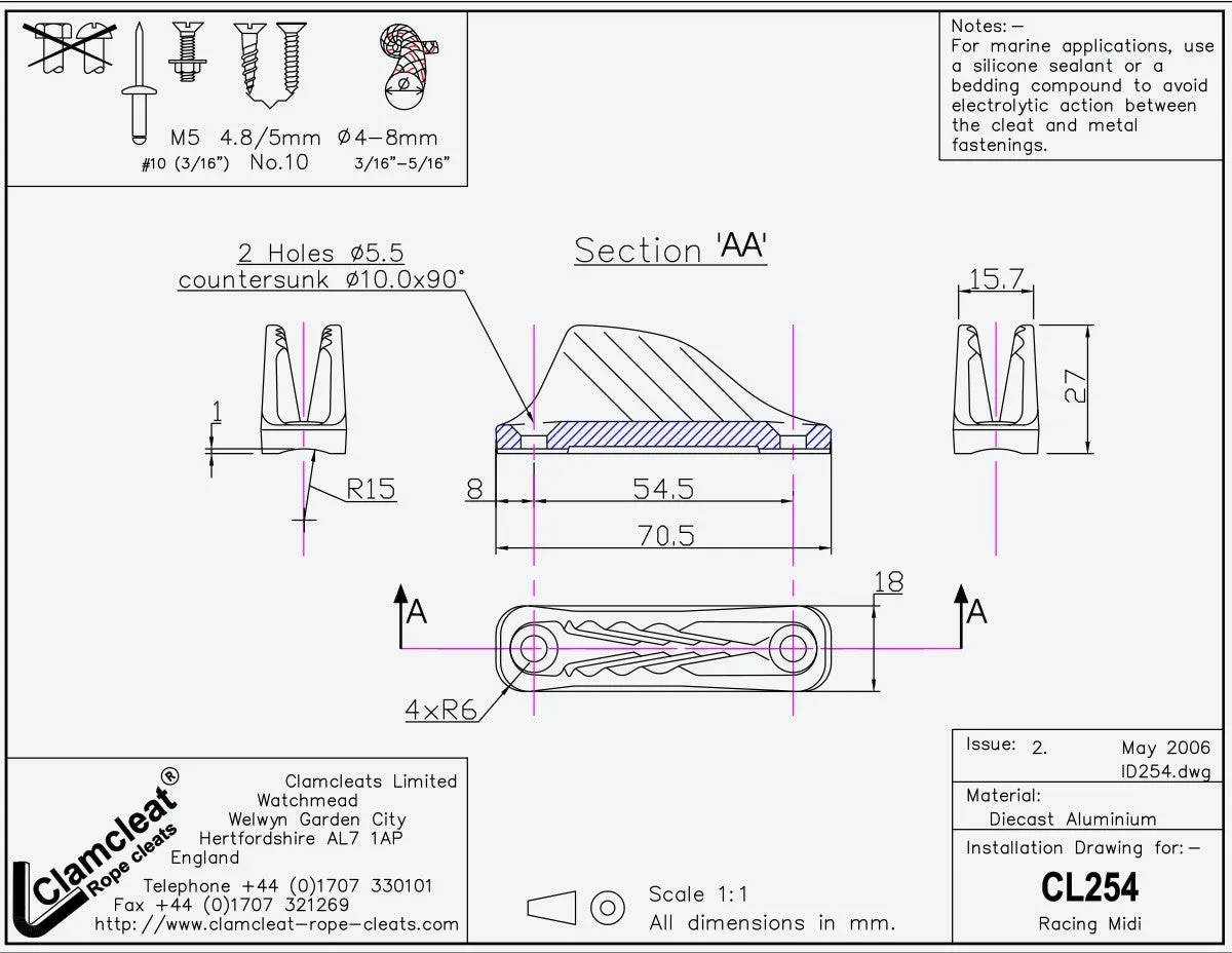 Clamcleat CL254 Racing Midi