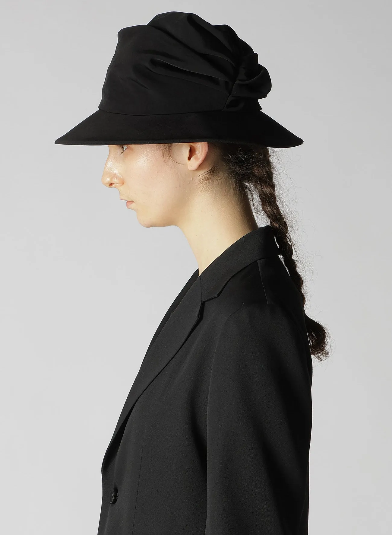 CREPE de CHINE DRAPE TUCKED HAT