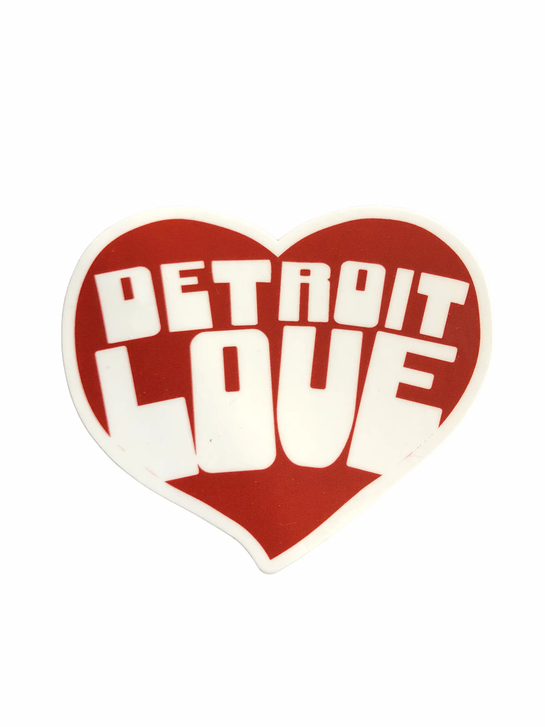 Detroit Love Decal / White   Red