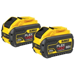 DeWALT DCB609-2 20/60V 9.0Ah MAX FLEXVOLT Lithium-Ion Battery, 2 Pk