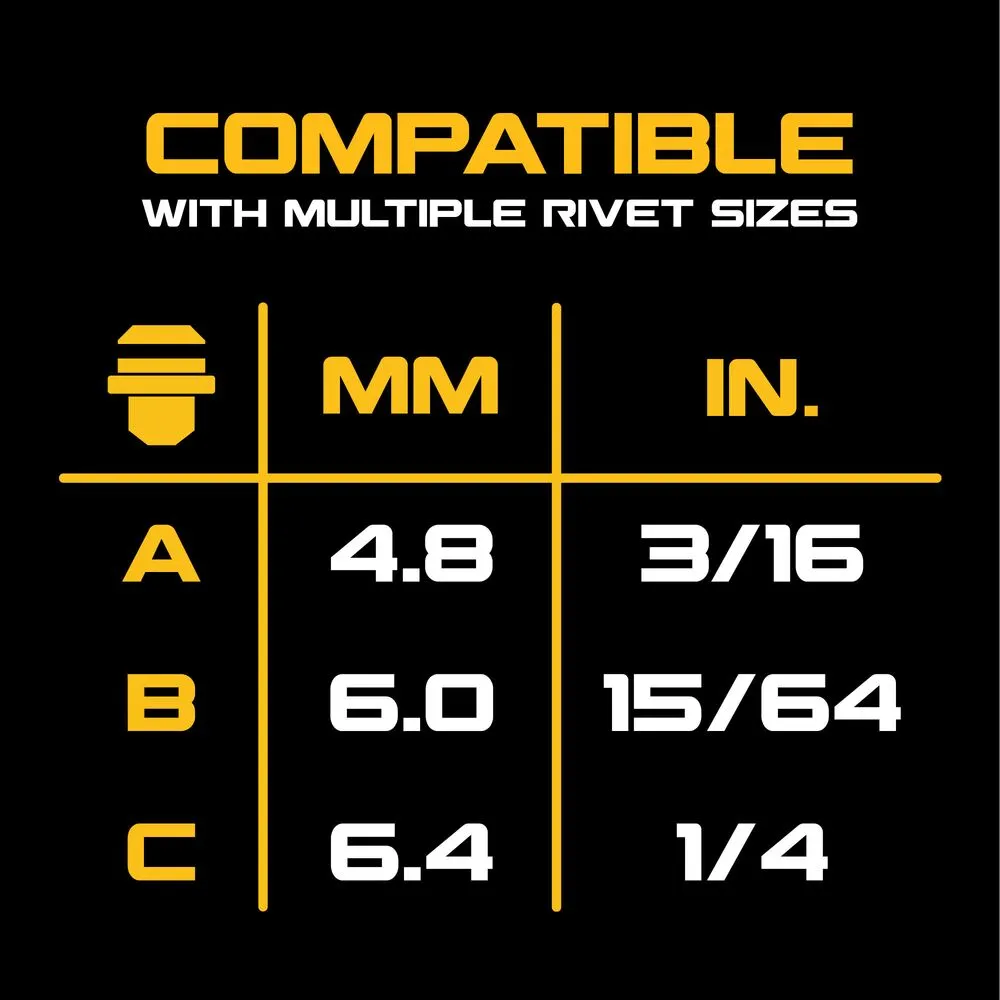 DeWALT DCF414GE2 20V MAX XR 1/4" Brushless Cordless Rivet Tool Kit