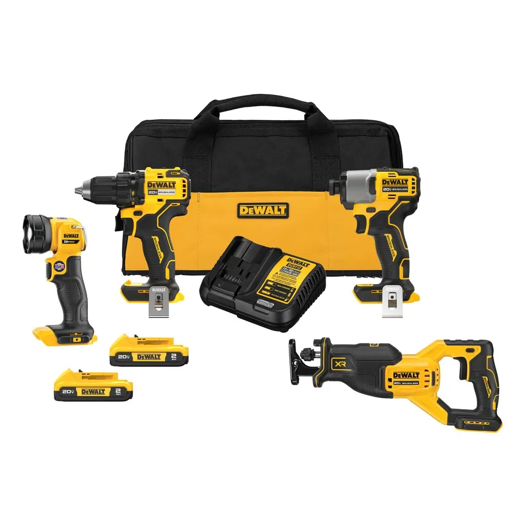 DeWALT DCK427D2 20V MAX Brushless 4 Tool Combo Kit w/ 2 Ah Battery