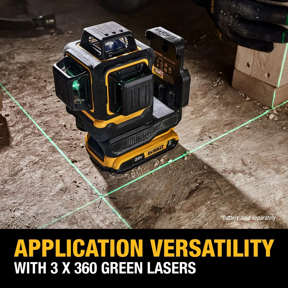 DeWALT DCLE34031B 20V MAX 3 x 360 Green Line Laser - Bare Tool