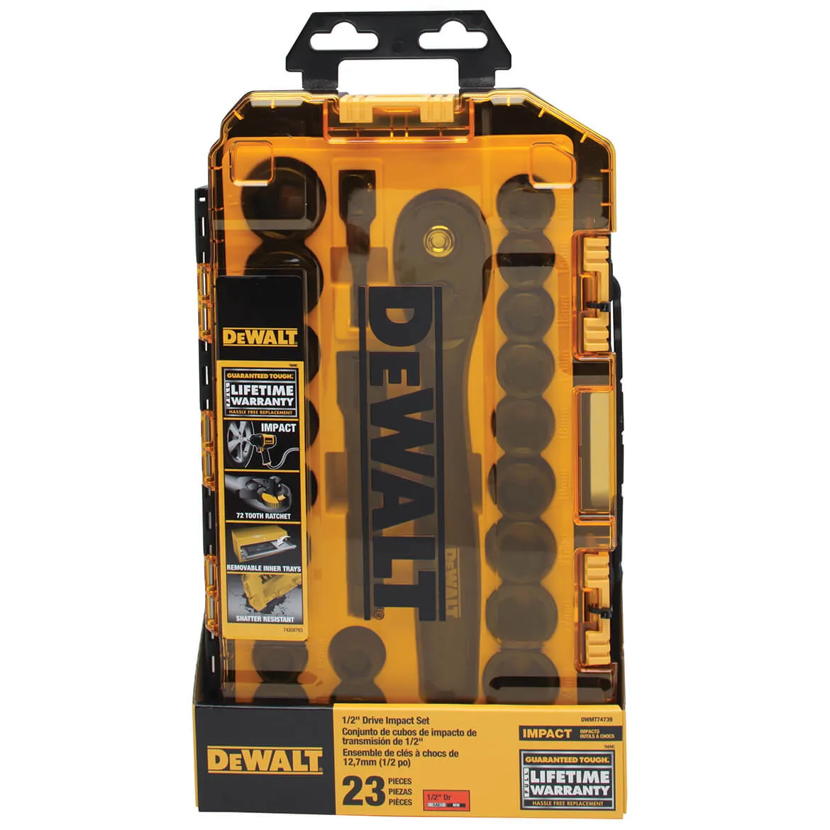 DeWALT DWMT74739 1/2-Inch Drive Combination Impact Socket Set - 23pc