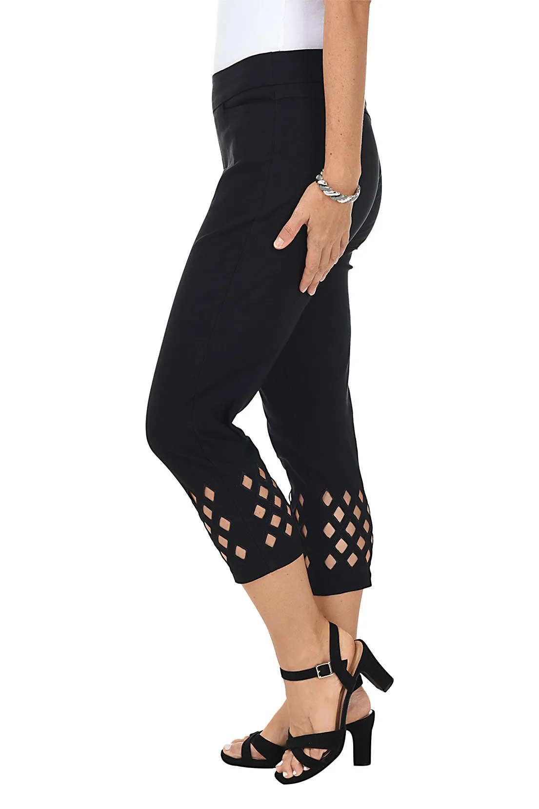 Diamond Cut-Out Capri Pant