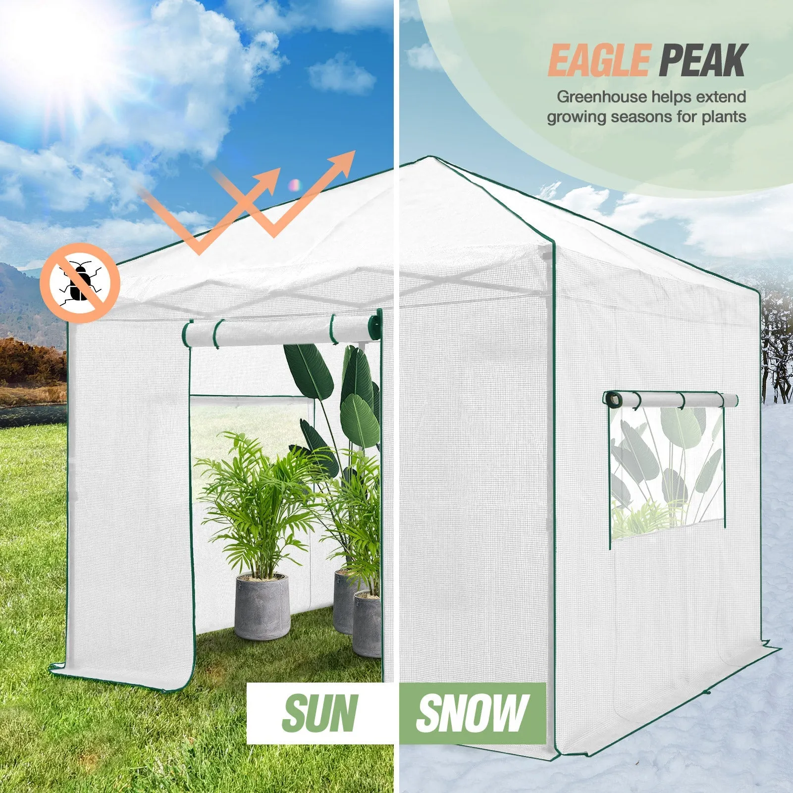 EAGLE PEAK 10x10 Pop-up Walk-in Greenhouse