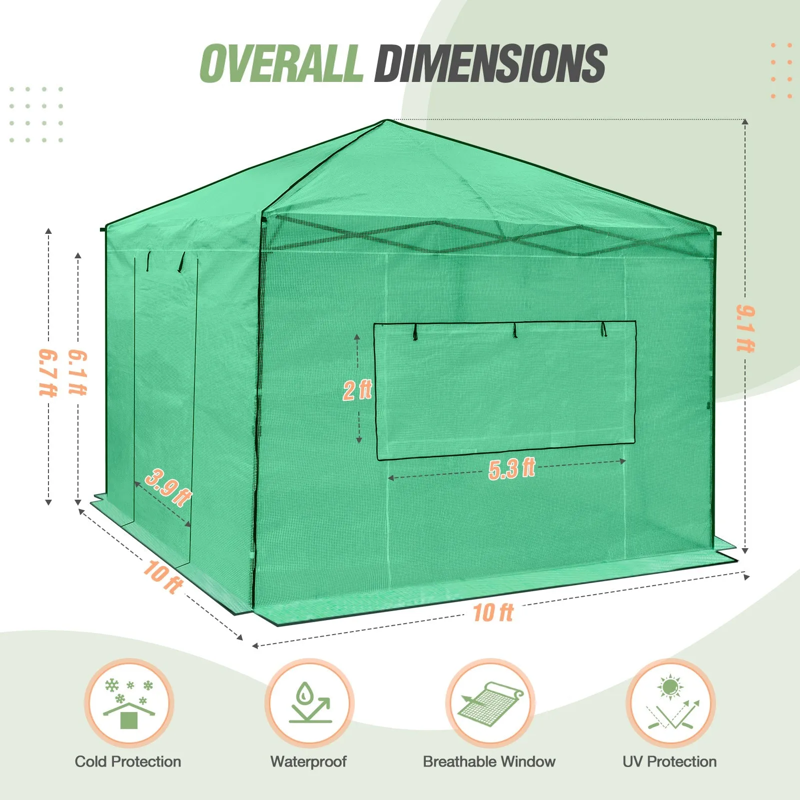 EAGLE PEAK 10x10 Pop-up Walk-in Greenhouse