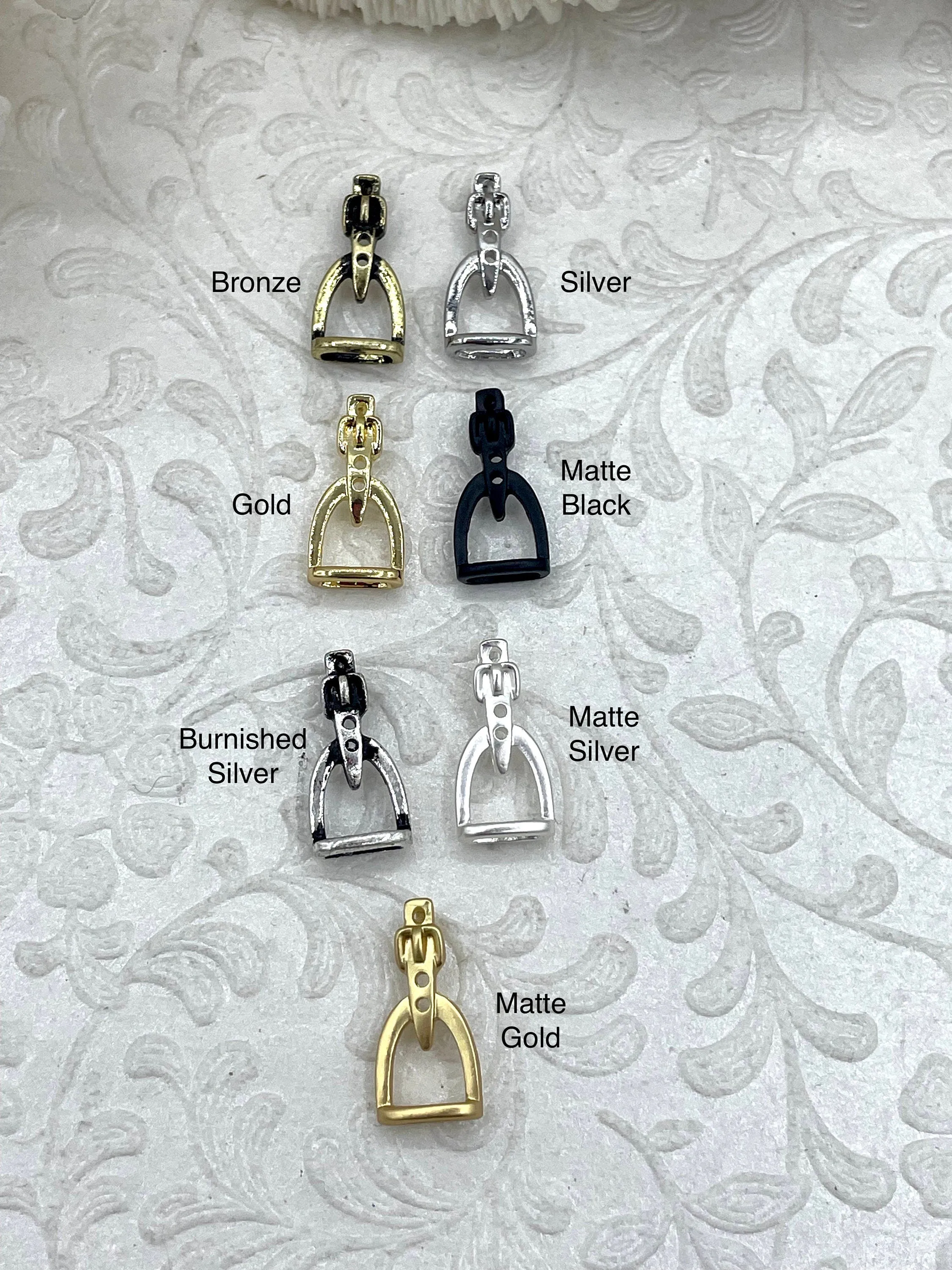 Equestrian Stirrup Pendant High Quality Equestrian Pendant, Zinc Alloy Stirrup Charm, Equestrian Charm Horse Jewelry, 7 Finishes, Fast Ship.