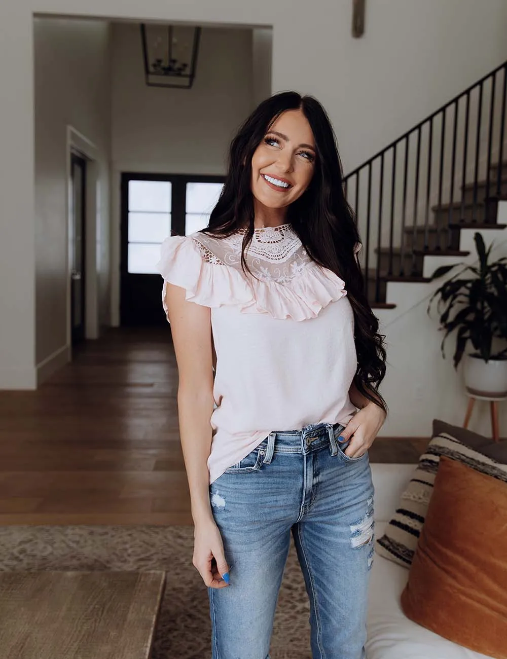 Graced With Lace and Ruffle Top