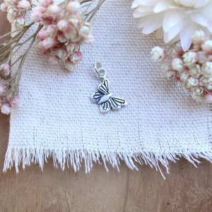 Initial Butterfly Charm Sterling Silver