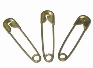 John Bead Safety Pins - Brass - 1-1/2" Box