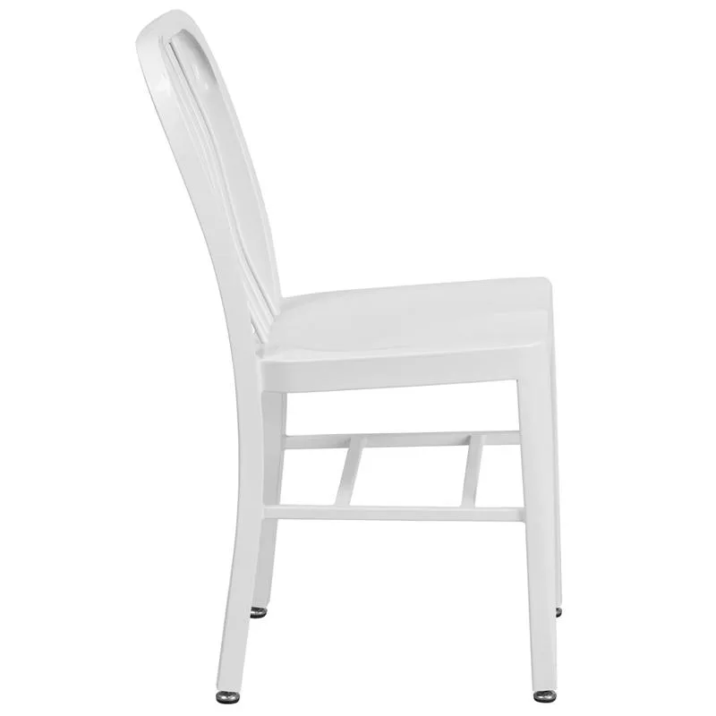 KAli Industrial White Galvanized Side Chair