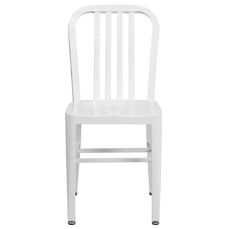 KAli Industrial White Galvanized Side Chair