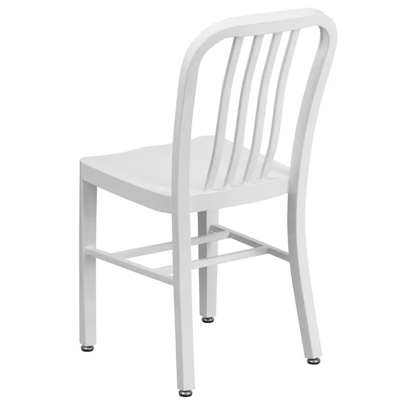 KAli Industrial White Galvanized Side Chair