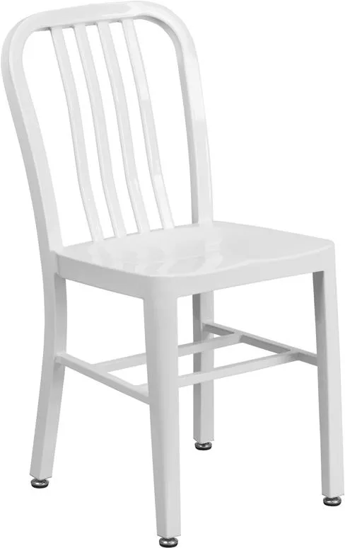 KAli Industrial White Galvanized Side Chair