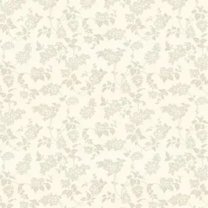 Lilac Dark Linen Floral Wallpaper