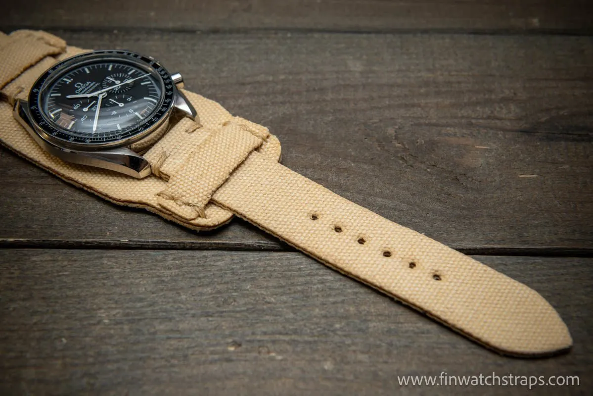 Military Bund Style Watch Strap: Vintage Canvas, handmade in Finland, Limited edition, watch lugs 10-26 mm.