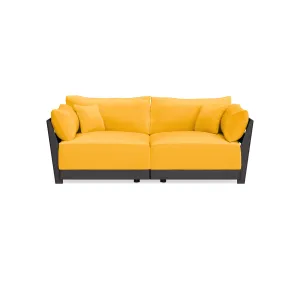 Modular Bondi Black 2-Seater Sofa in Marigold | Memory Foam Blend