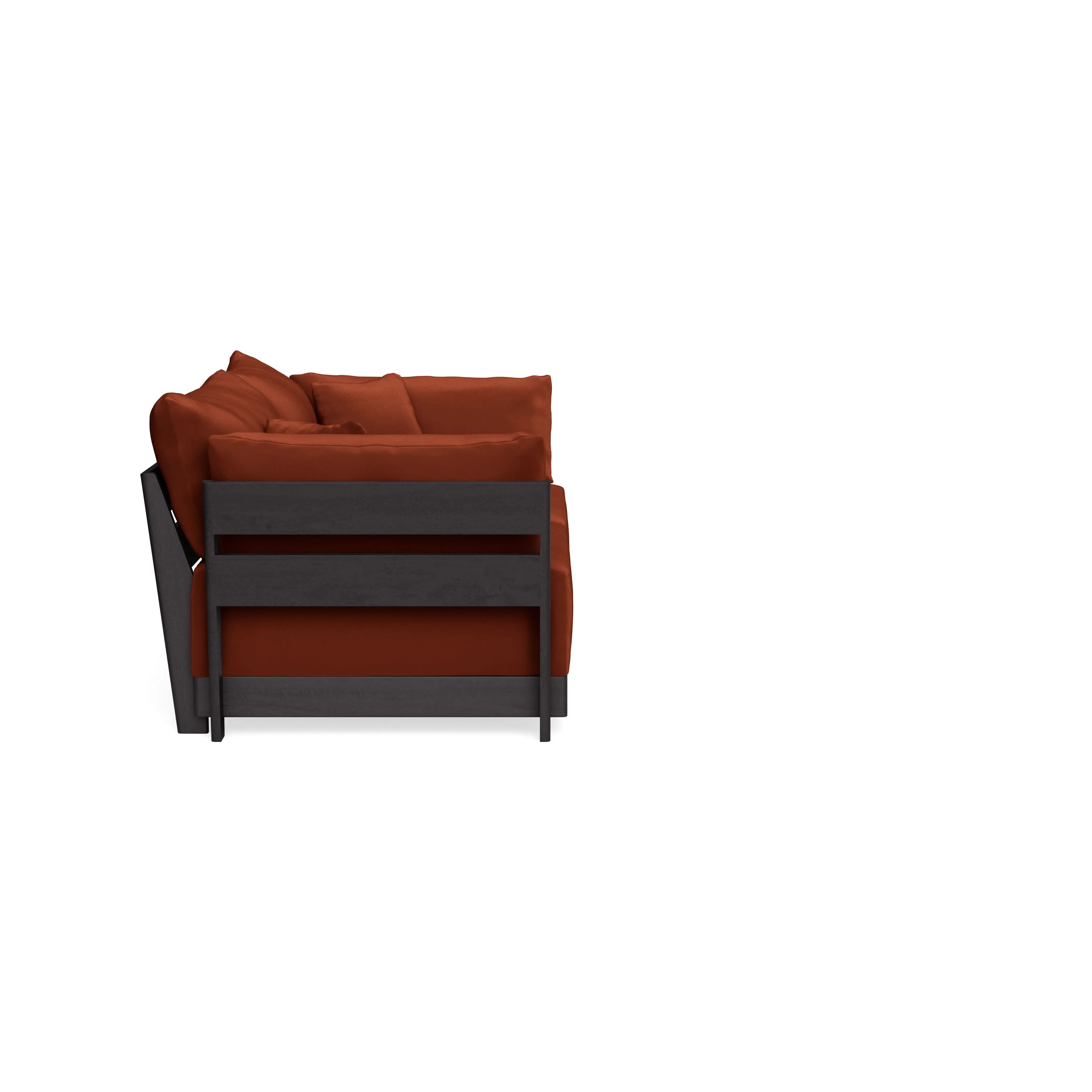 Modular Bondi Black 2-Seater Sofa in Rust | Memory Foam Blend