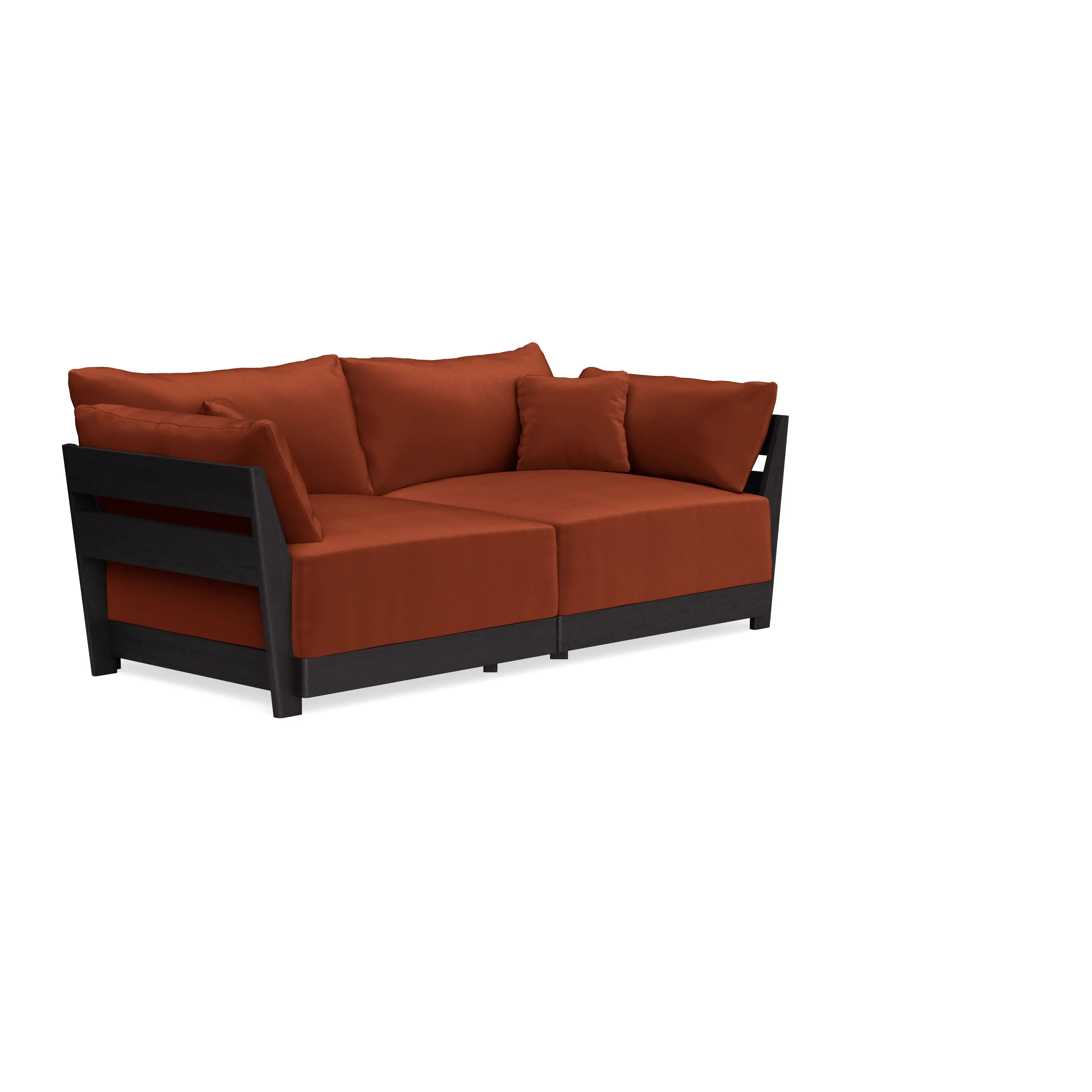 Modular Bondi Black 2-Seater Sofa in Rust | Memory Foam Blend