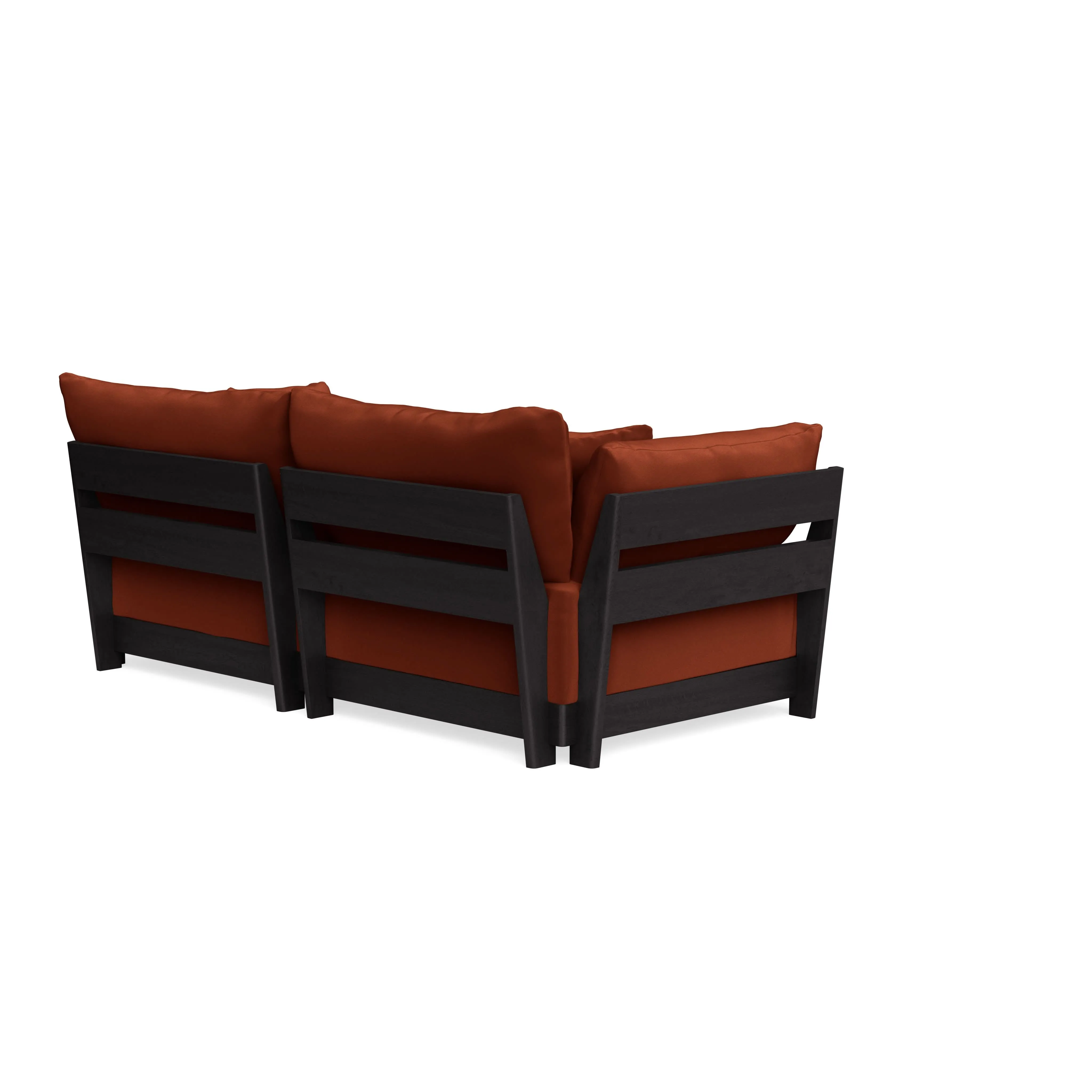 Modular Bondi Black 2-Seater Sofa in Rust | Memory Foam Blend