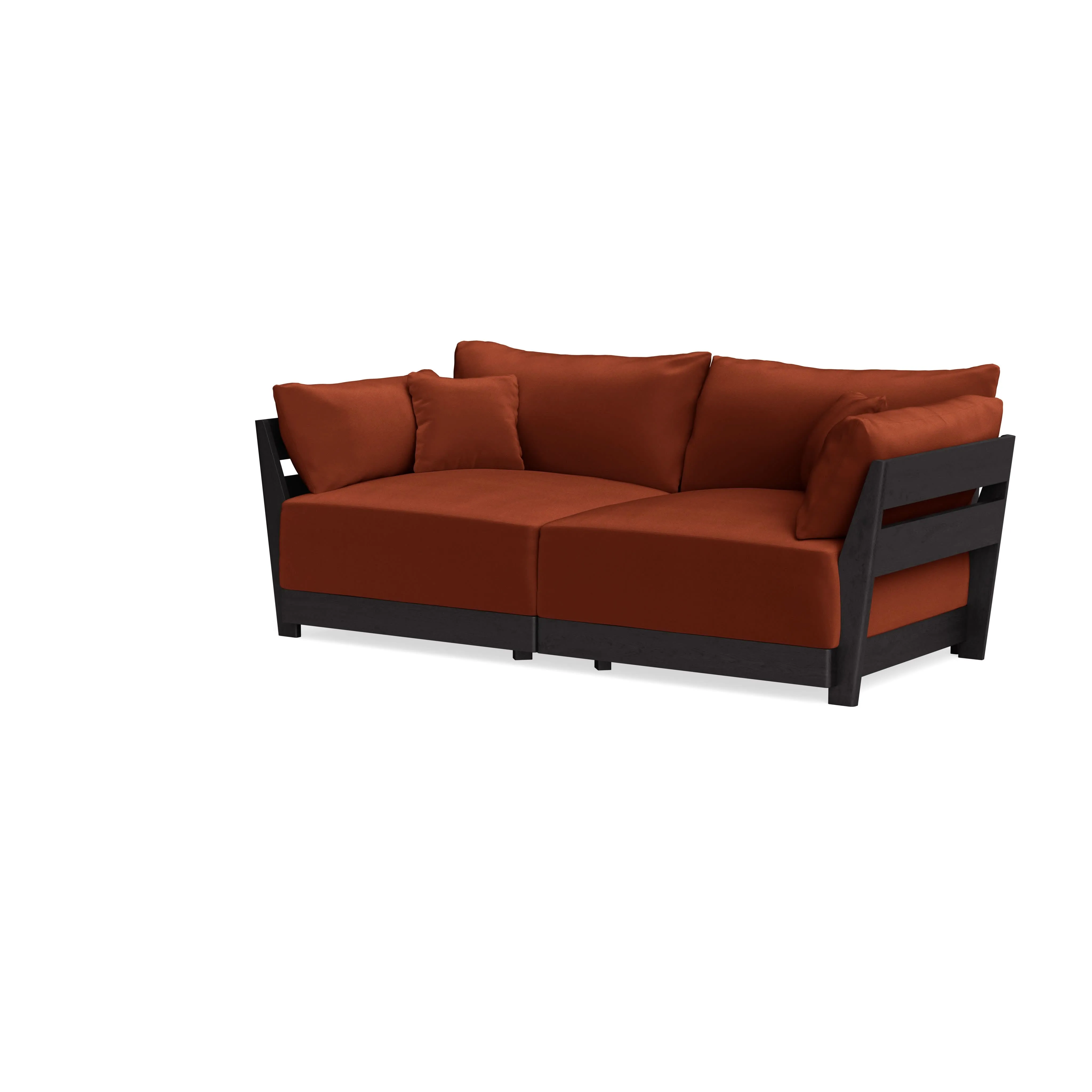 Modular Bondi Black 2-Seater Sofa in Rust | Memory Foam Blend