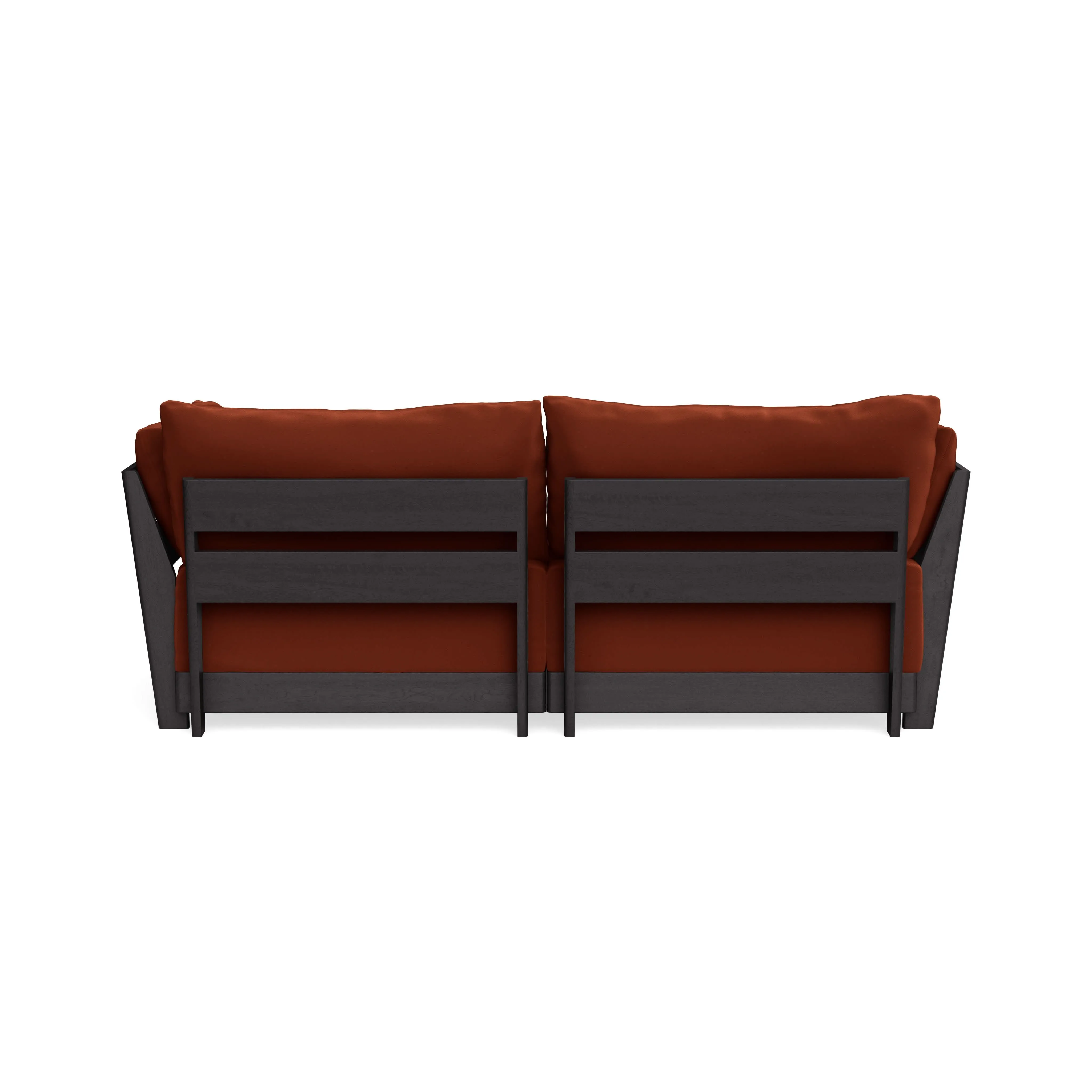 Modular Bondi Black 2-Seater Sofa in Rust | Memory Foam Blend