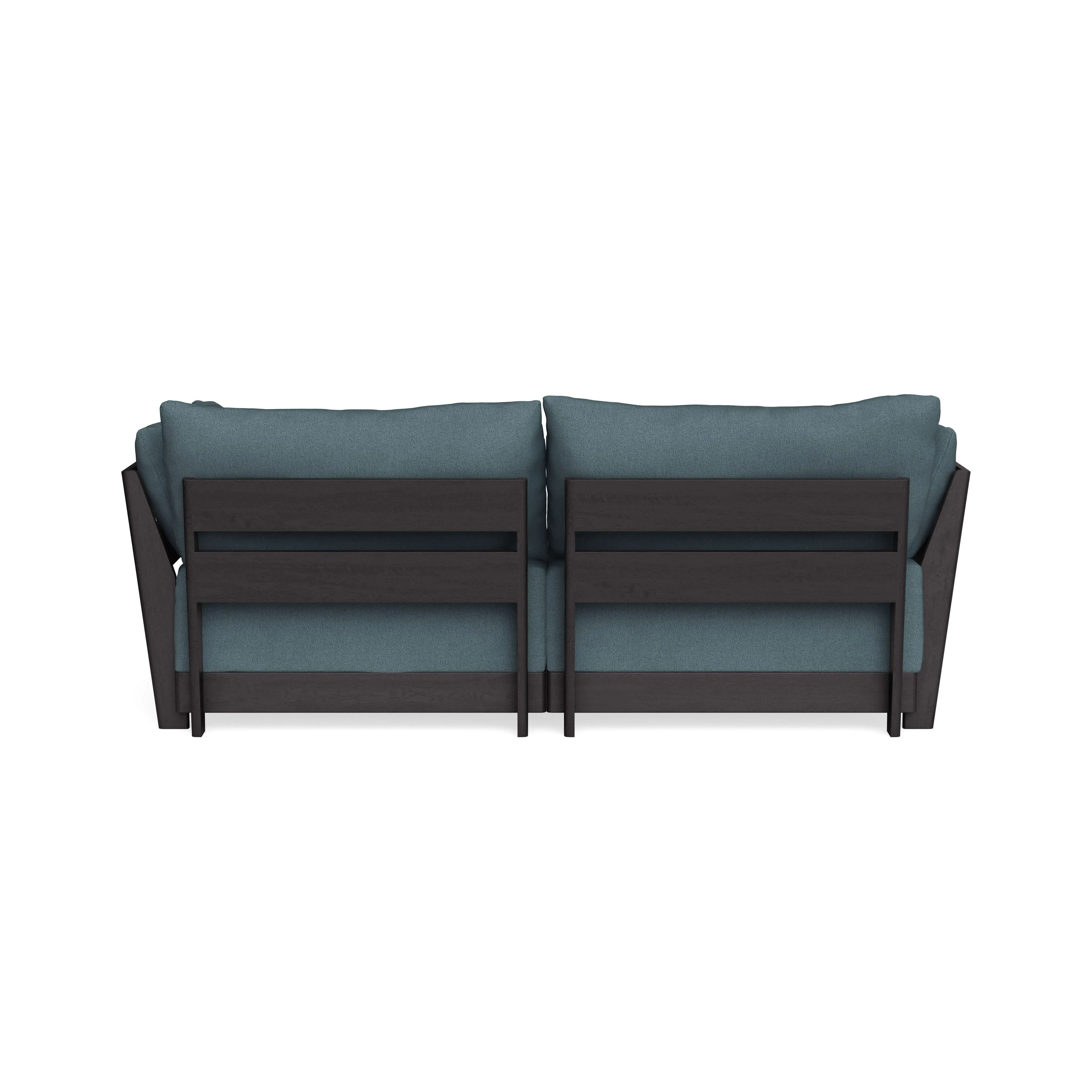 Modular Bondi Black 2-Seater Sofa in Slate Blue | Memory Foam Blend