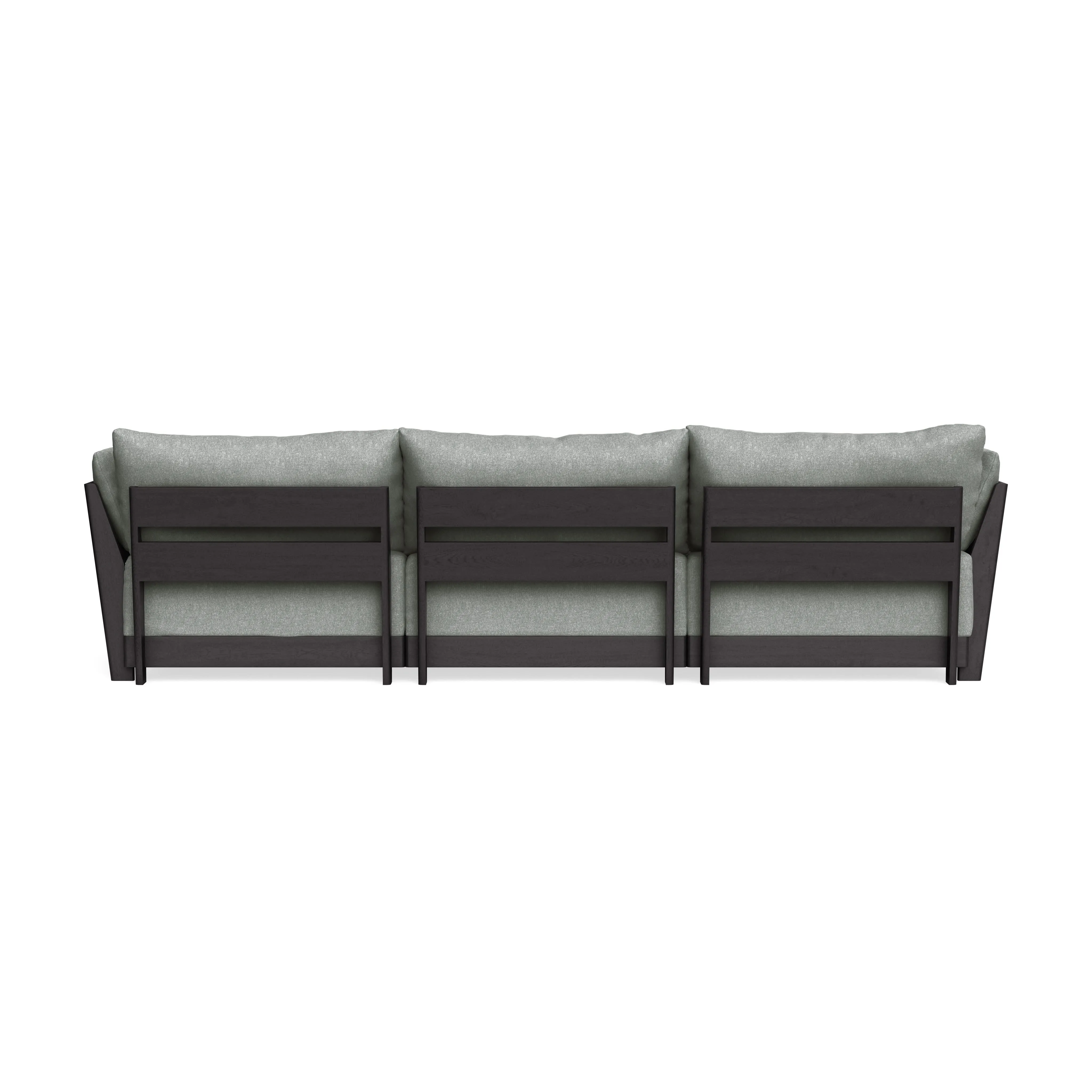 Modular Bondi Black 3-Seater Sectional in Storm Gray | Memory Foam Blend