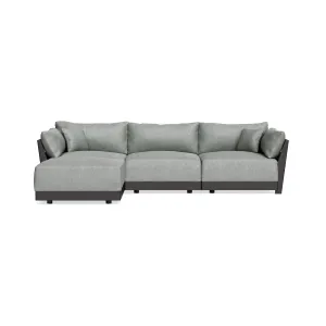 Modular Bondi Black 3-Seater Sectional in Storm Gray | Memory Foam Blend