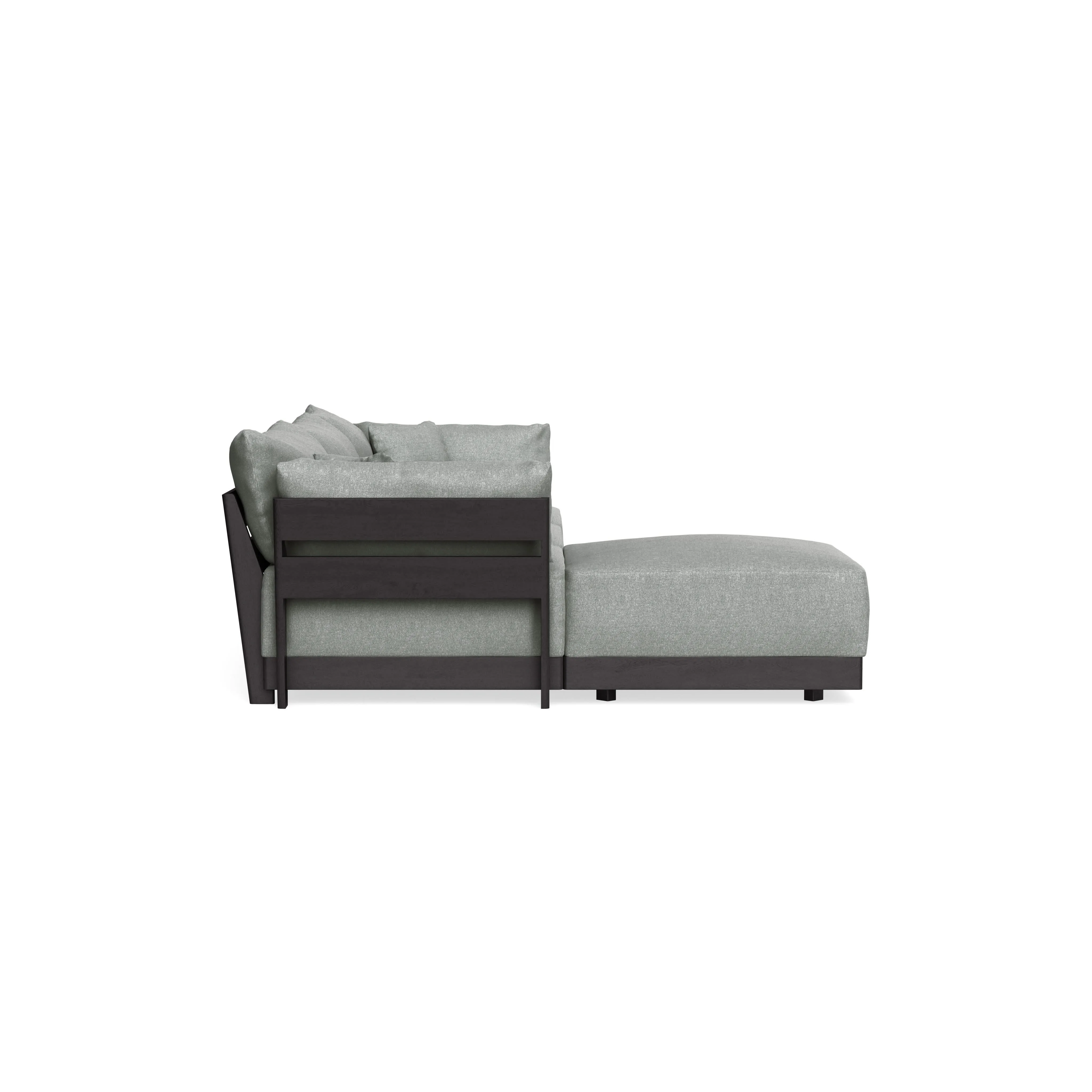 Modular Bondi Black 3-Seater Sectional in Storm Gray | Memory Foam Blend