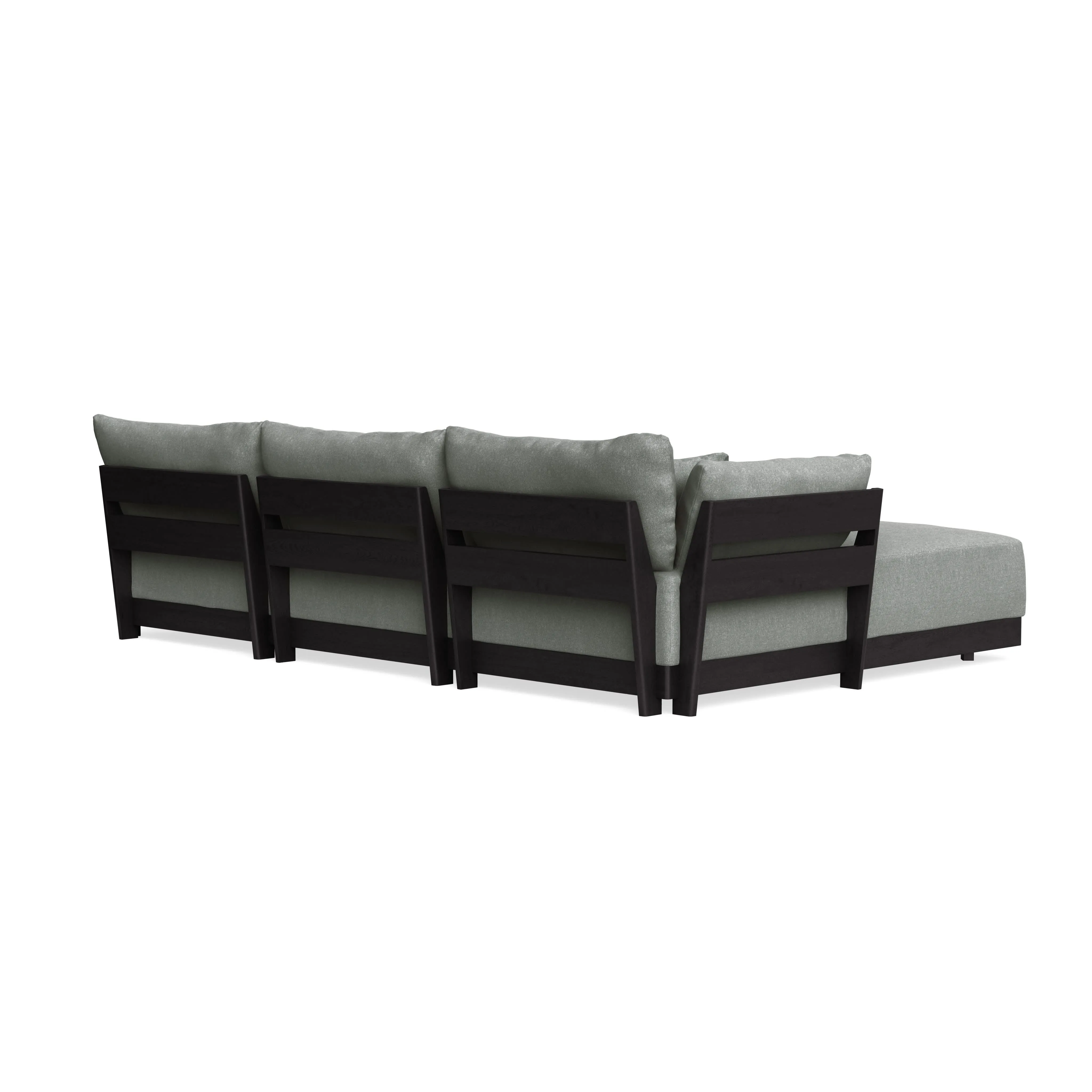 Modular Bondi Black 3-Seater Sectional in Storm Gray | Memory Foam Blend