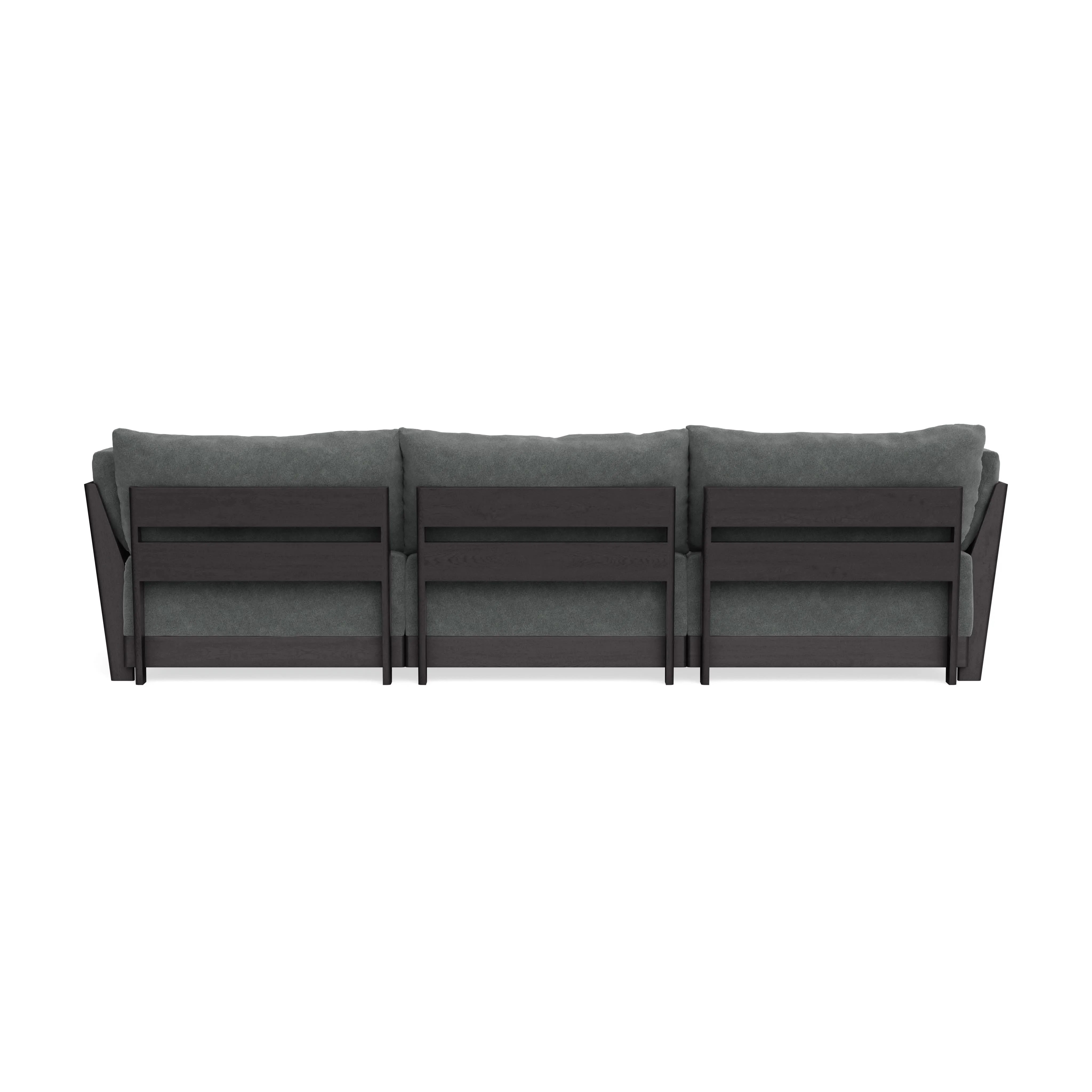 Modular Bondi Black 3-Seater U-Sectional in Chimney Gray | Memory Foam Blend